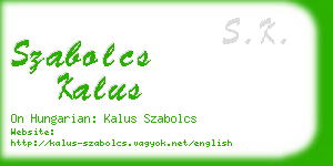 szabolcs kalus business card